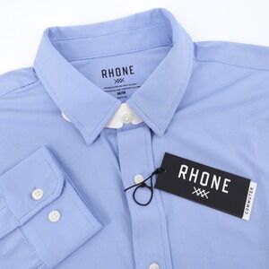 NEW Rhone Commuter Classic Fit Button Front Shirt Blue Mens Size Medium